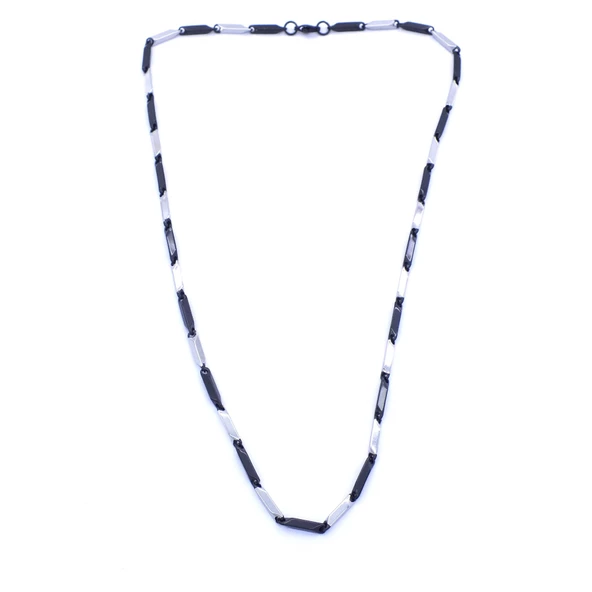 Çelik Zincir 316L Siyah Detaylı Erkek Model - ZN-229 - Resim 4