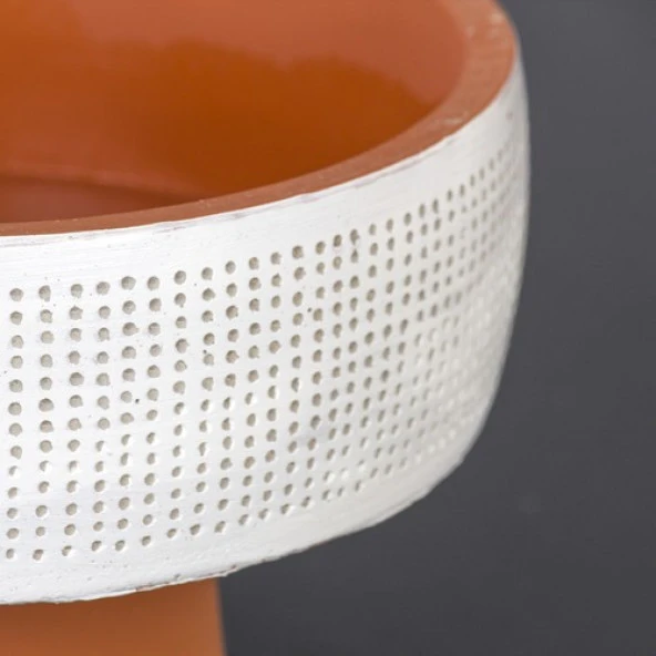 Euro Flora Delikli Beton Saksı Beyaz 19.5X16.5 cm - 2