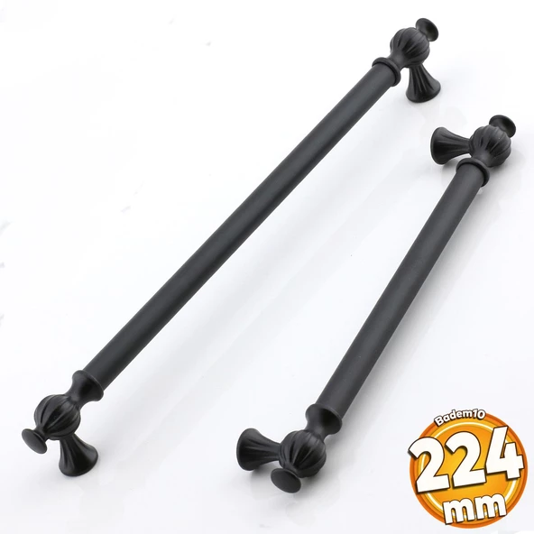Çınar 224 mm Siyah Mobilya Mutfak Çekmece Metal Kulp Dolap Dolabı Kapak Kulpları Kulbu Kulpu 224 mm