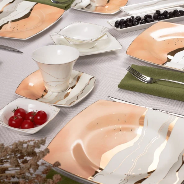 Karaca Fine Pearl Ocaso 26 Parça 6 Kişilik Kare Kahvaltı Takımı - 2