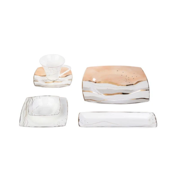 Karaca Fine Pearl Ocaso 26 Parça 6 Kişilik Kare Kahvaltı Takımı - 4