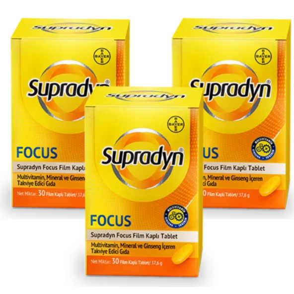 Supradyn Energy Focus 30 Tablet 3 Adet