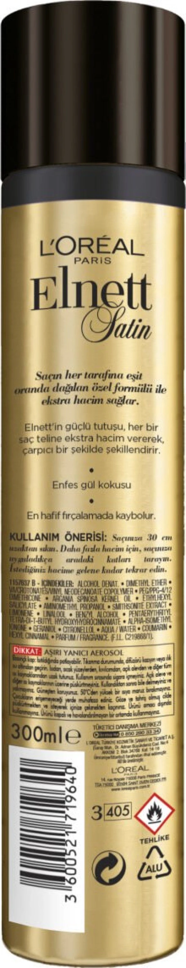 L'Oréal Paris Elnett Güçlü Tutuş ve Ekstra Hacim Saç Spreyi - Resim 3