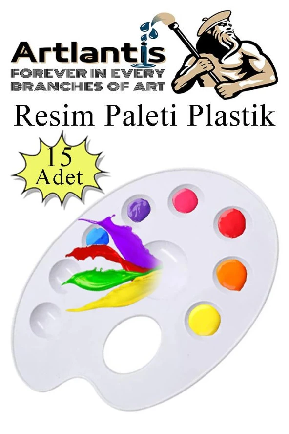 Resim Paleti Plastik 15 Adet Godeli Ressam Paleti Boyama Paleti Akrilik Boya Guaj Boya Suluboya