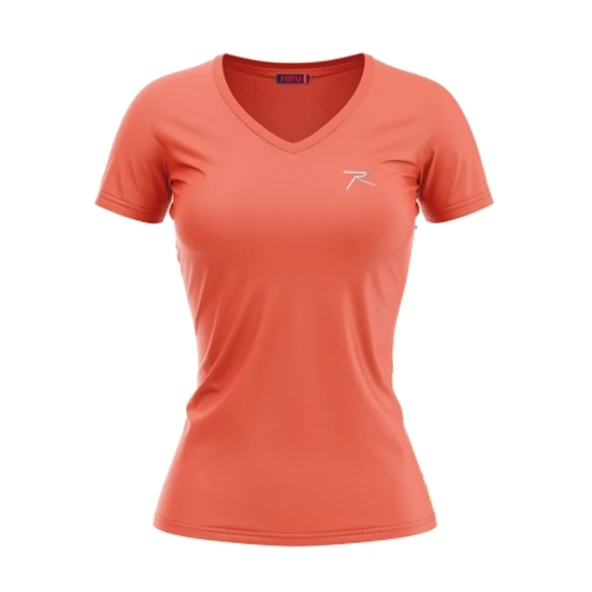 Raru MULIER Kadın Pamuklu Pembe Günlük T-shirt