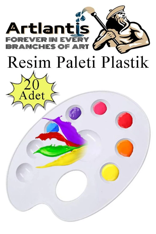 Resim Paleti Plastik 20 Adet Godeli Ressam Paleti Boyama Paleti Akrilik Boya Guaj Boya Suluboya