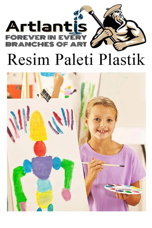 Resim Paleti Plastik 20 Adet Godeli Ressam Paleti Boyama Paleti Akrilik Boya Guaj Boya Suluboya - 2