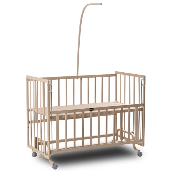 ComfyMax Sallanır Anne Yanı Doğal Ahşap Beşik ve Uyku Seti - 60x120 cm - 7