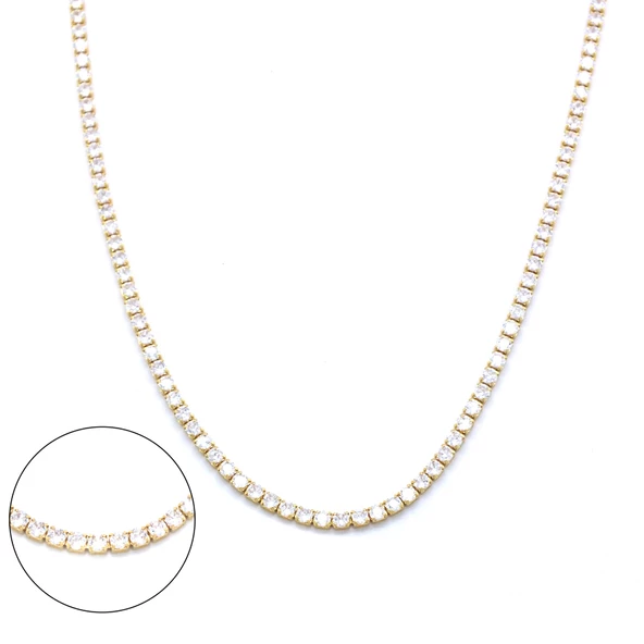 Su Yolu Kolye Altın Kaplama Zirkon Taşlı 60 CM ZN-168 ürün görseli