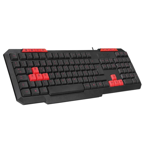 Everest Siyah Usb Kırmızı Tuşlu Türkçe Multimedia Kablolu Klavye + Mouse Set - Resim 2