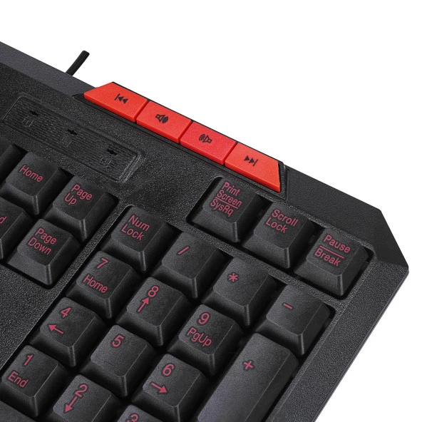 Everest Siyah Usb Kırmızı Tuşlu Türkçe Multimedia Kablolu Klavye + Mouse Set - Resim 4
