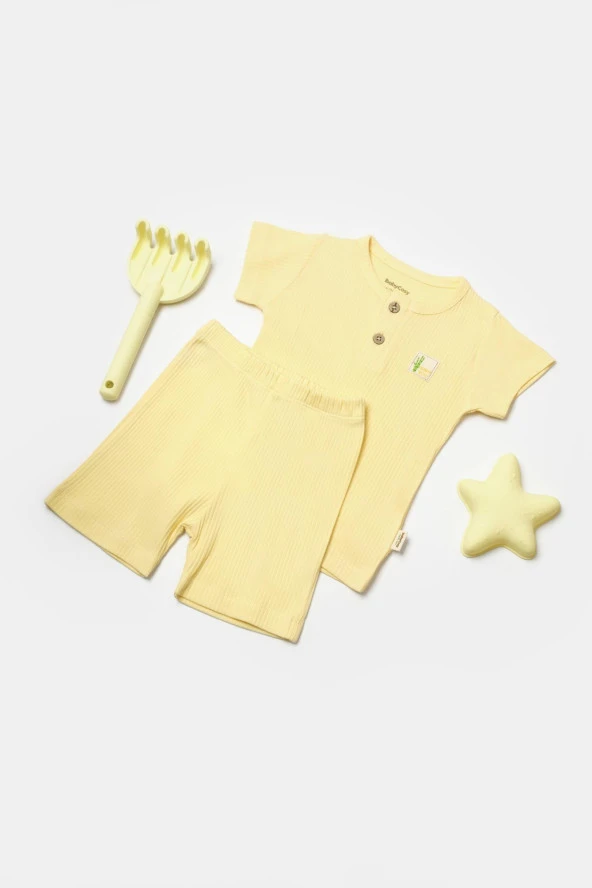 Bebek Şort ve Tişört Takımı, %50 Bambu - %50 Organik Pamuk, Bebek ve Yenidoğan Serisi - CSYB9041