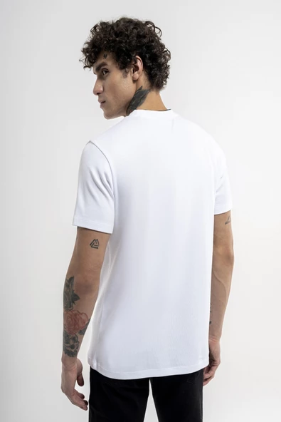Loft 2035144 Beyaz Erkek Regular Fit Bisiklet Yaka  Normal Kesim Desenli Loft Logo Yazı Baskılı %100 Pamuk Tşört - 2