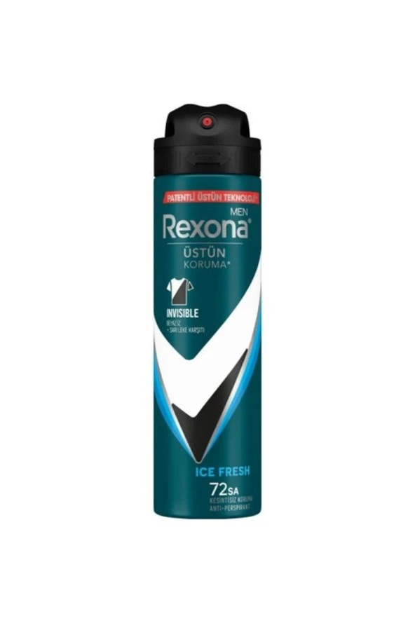 Rexona Men Erkek Sprey Deodorant Invisible Ice Fresh 72 Saat Kesintisiz Üstün Koruma 150 ml