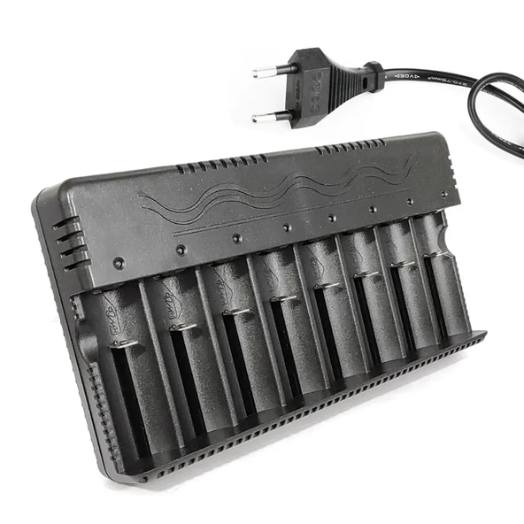Ayt Powermaster PMR-21525 8 li Li-on Pil Şarj Cihazı Aleti 3.7V 1.2V 3.2V 26650 18650 16340 14500 Uyumlu