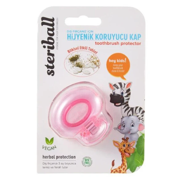 Steriball Diş Fırçası Koruma Kabı Çocuk - Toothbrush Protector | Zebra ürün görseli