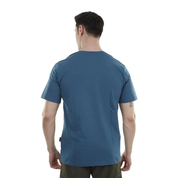 Erkek Tişört - Pamuklu Spor Tişört - Vortex - İndigo - 3