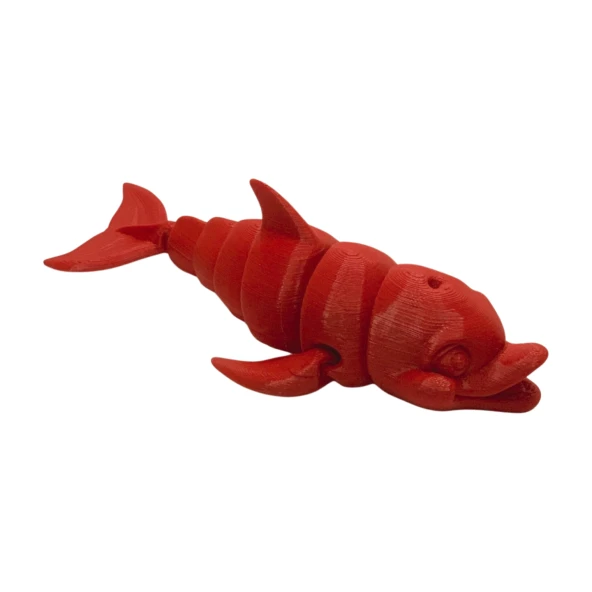 3D Hareketli Gülen Yunus Figürlü Oyuncak -Kırmızı - Resim 2