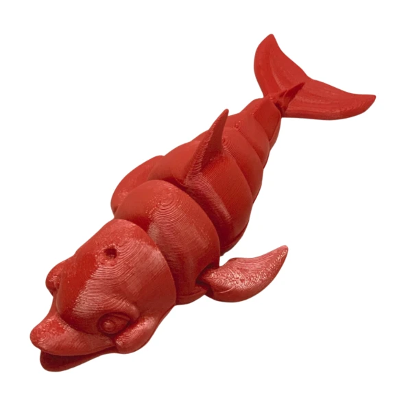 3D Hareketli Gülen Yunus Figürlü Oyuncak -Kırmızı - Resim 5