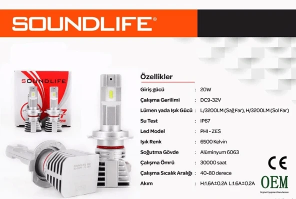 SOUNDLİFE SL-Q7 H11 LED ZENON