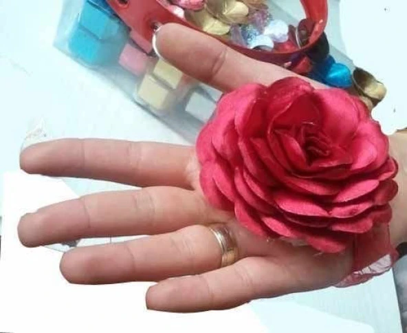 Lunaev Kına Gecesi El Gülü Lastikli 12 Adet