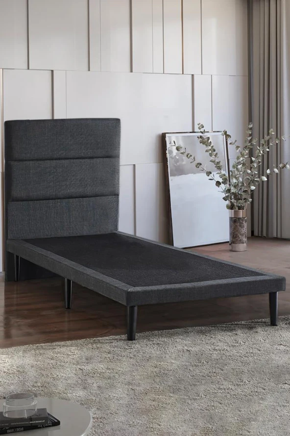 Niron Slim Pocket Yatak Seti 80x180 Tek Kişilik Paket Yaylı Yatak, Gri Metal Baza ve Başlık Takımı - 3