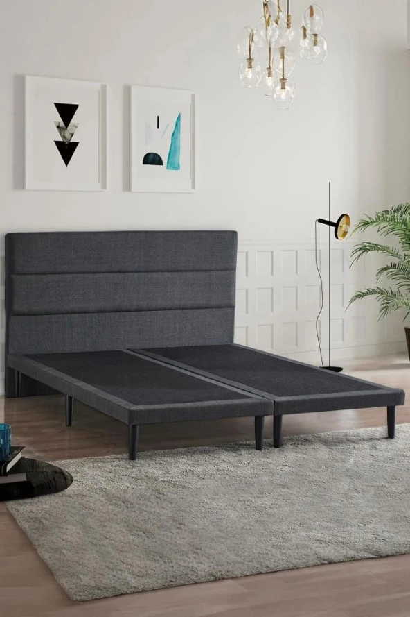Niron Slim Pocket Yatak Seti 140x190 Çift Kişilik Paket Yaylı Yatak, Gri Metal Baza ve Başlık Takımı - 7
