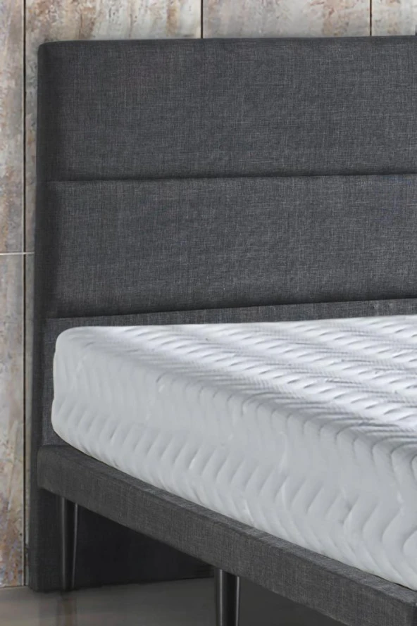 Niron Slim Pocket Yatak Seti 160x200 Çift Kişilik Paket Yaylı Yatak, Gri Metal Baza ve Başlık Takımı - 6