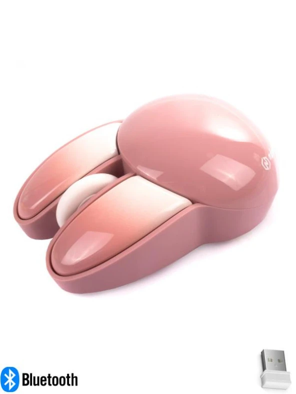 Sevimli Tavşan 3D Pembe Mouse Bluetooth + 2.4G Dual Mode