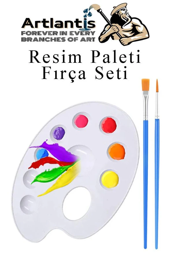 Resim Paleti ve Resim Fırça Seti 1 Paket Ressam Paleti Boyama Fırçası Akrilik Boya Guaj Boya Suluboya