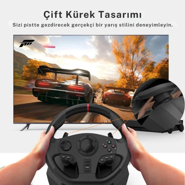 Cosmostech PXN V900 Gaming Racing Wheel PC, PS4, PS3, Switch, Xbox ONE, Xbox Series X/S Uyumlu Oyuncu Direksiyonu - 2