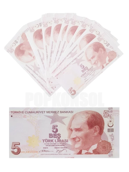 50 Adet 5 TL Geçersiz Para Parti Şaka Düğün Oyun Parası Fim Dizi Çekimleri İçin