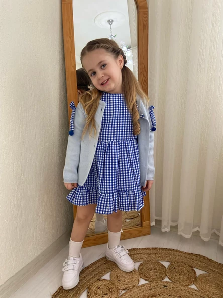 MODAVALS TRİKO HIRKA TOKA PÖTÜKARE KIZ ÇOCUK ELBİSE 3LÜ KOMBİN - 6