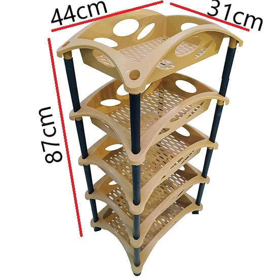 SEBZELİK , 5 Katlı Plastik Sebzelik - BEJ - KARGO BEDAVA - 3