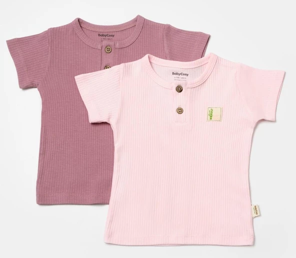 Bebek 2'li Tişört, %50 Bambu - %50 Organik Pamuk, Bebek ve Yenidoğan Serisi - CSYB9021 - 2