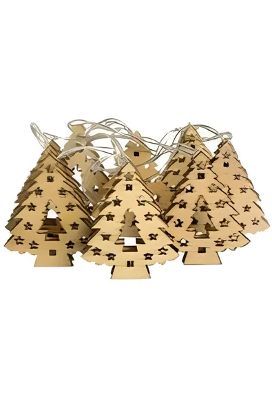 Dekoratif Ahşap Çam Ağacı Işık Zinciri Led Işık Yılbaşı Çocuk Odası Süs Pilli Led Işık 165 Cm - 6