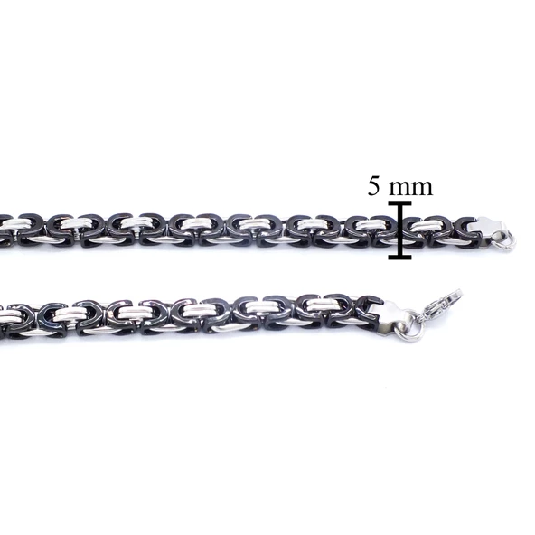 Çelik Zincir Siyah Detaylı Kral Model - ZN-269 - Resim 3