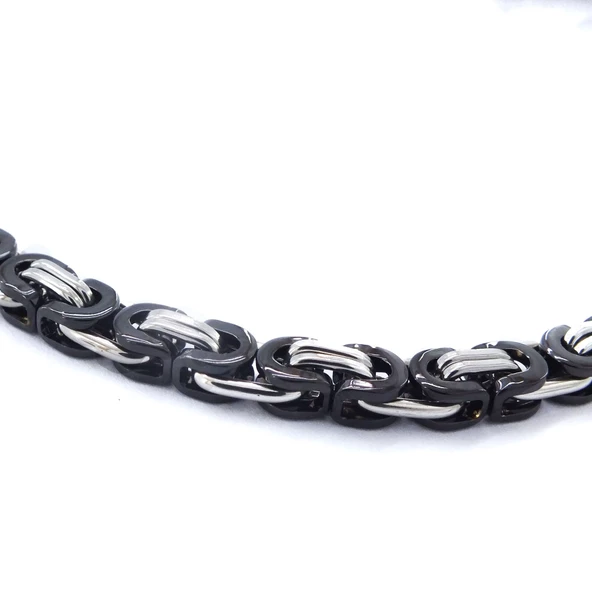 Çelik Zincir Siyah Detaylı Kral Model - ZN-269 - Resim 5