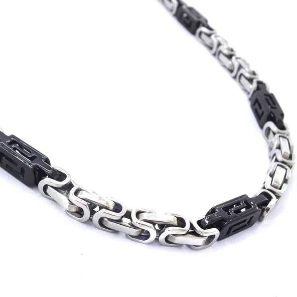 Çelik Zincir Siyah Detaylı Kral Model - ZN-271 - Resim 5