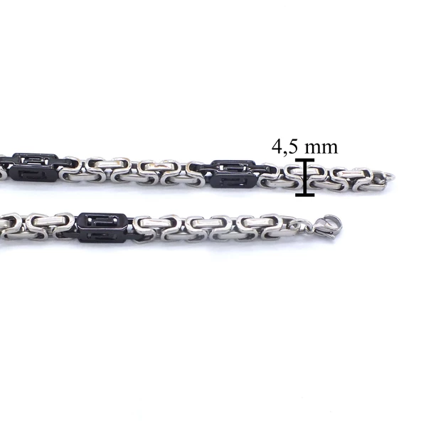 Çelik Zincir Siyah Detaylı Kral Model - ZN-271 - Resim 3