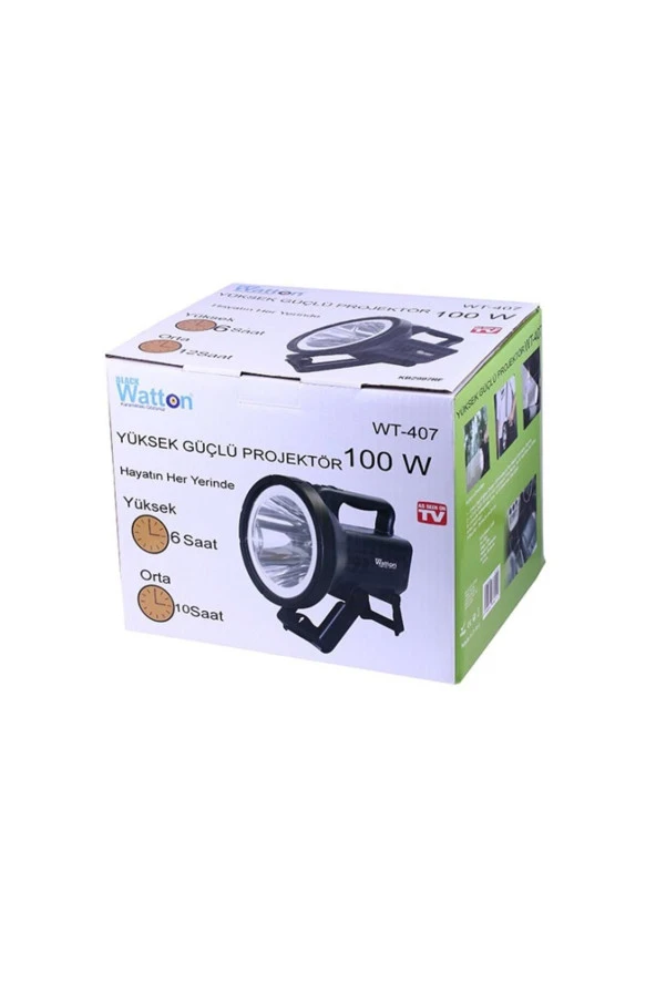 Watton Wt-407 100W Dayanıklı Yüksek Güçlü Projektör Avcı Feneri - 2
