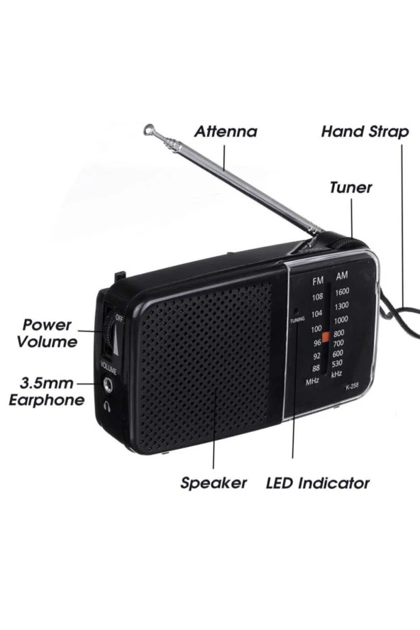 Knstar Taşınabilir Cep Radyosu  K-258 - 4