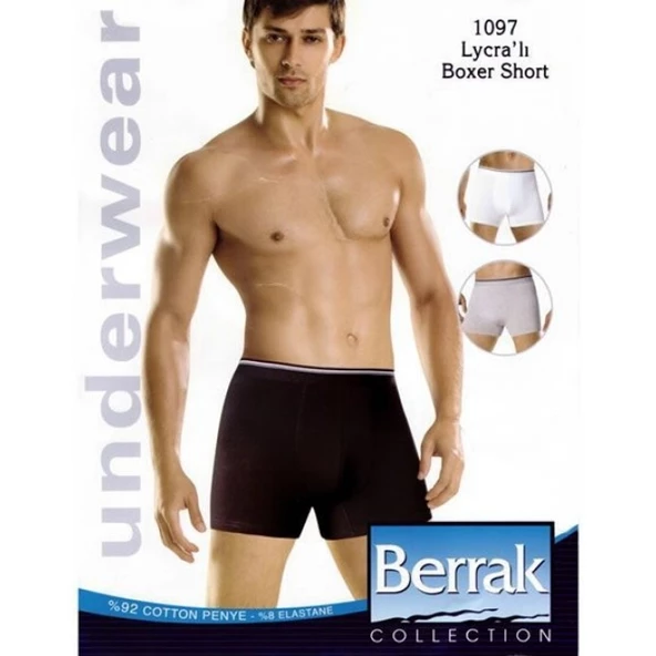 Berrak 1097 Pamuk Likralı Erkek Boxer Şort Paçalı Külot Don - 4