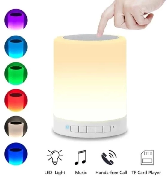 Gece Lambası & Bluetooth Hoparlör / Touch Lamp Oda Lambası Portable Speaker - 2