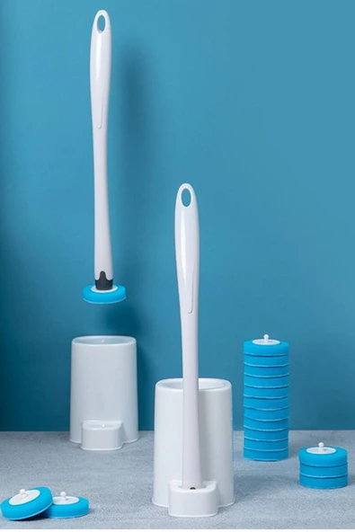 Tek Kullanımlık Tuvalet Fırçası – El Değmeden Kullanım, Deterjanlı Klozet Temizleyici 6’lı Sünger Set - 2