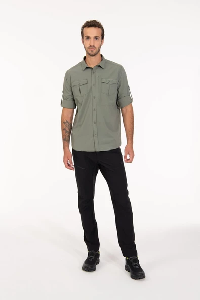 2AS GABLİN - Erkek Likralı Haki - Hızlı Kuruyan Outdoor Gömlek - 2ASGBL0303 - 2