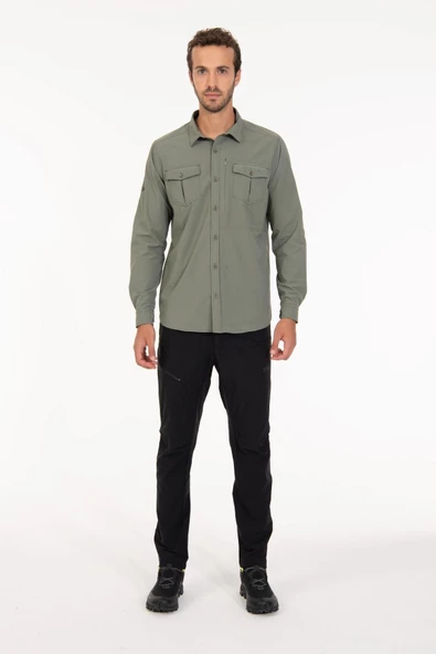 2AS GABLİN - Erkek Likralı Haki - Hızlı Kuruyan Outdoor Gömlek - 2ASGBL0303 - 3