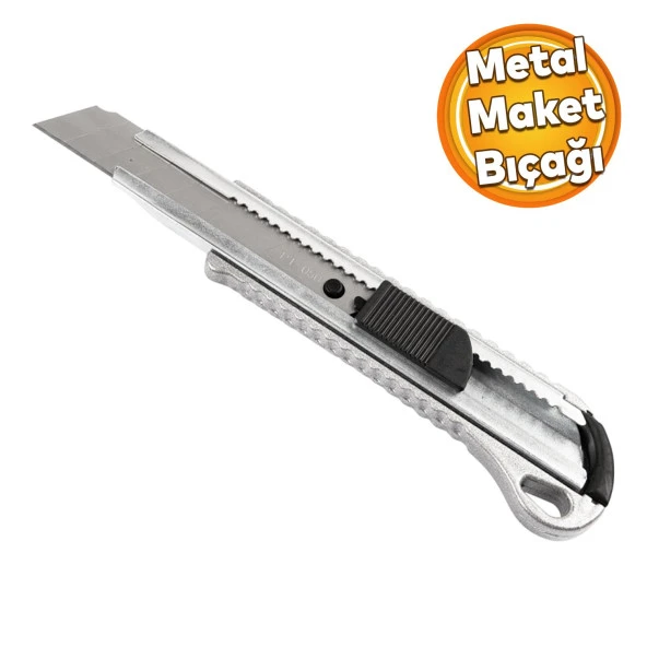 Gönen Metal Maket Bıçağı Eko 18 mm Alüminyum Metal Gövde Sağlam Dayanıklı