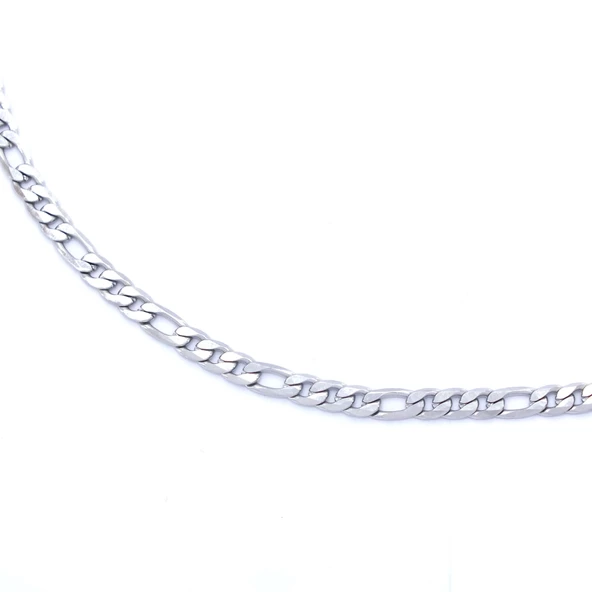 Çelik Zincir Kolye 316L 4.5 MM Figaro Model ZN-153 - Resim 3