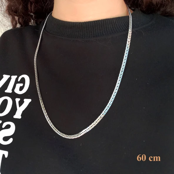 Çelik Zincir Kolye 316L 4.5 MM Figaro Model ZN-153 - Resim 2